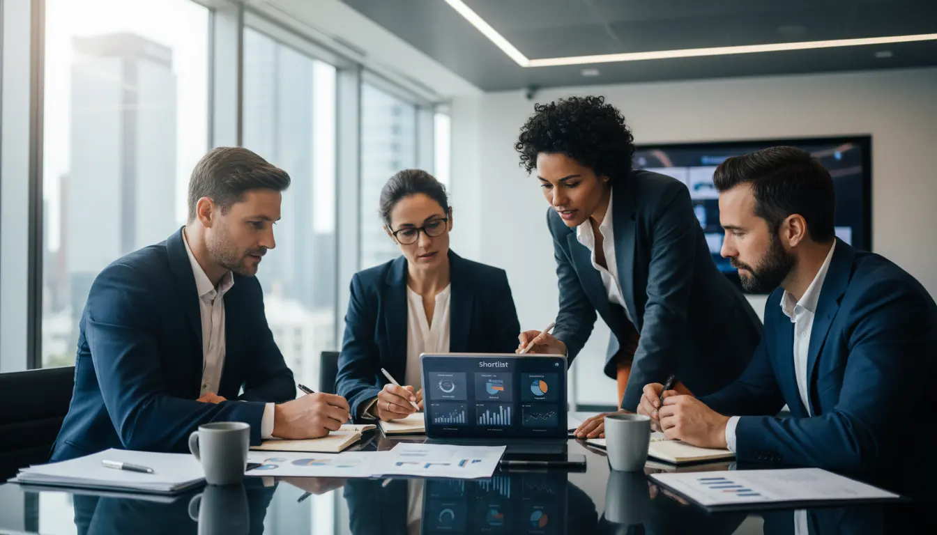 Equipe de agências de e-commerce especialistas em reunião estratégica